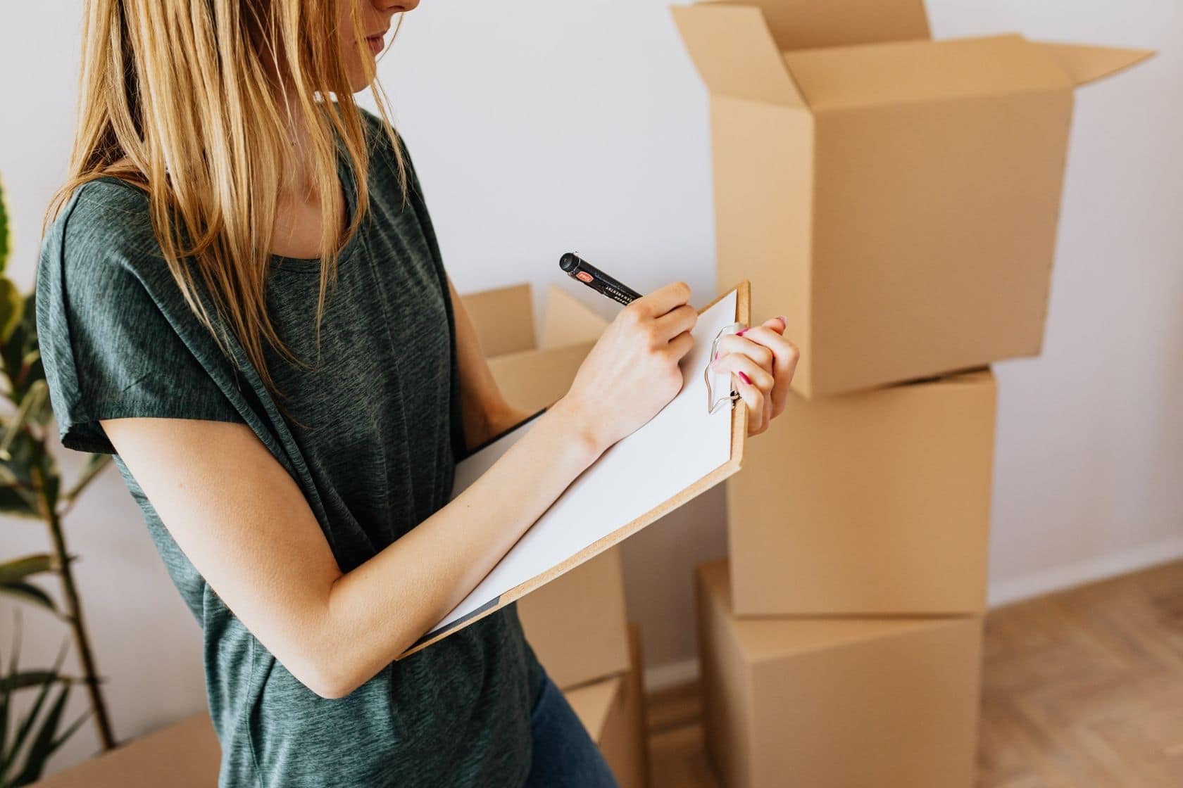 Woman moving into new house