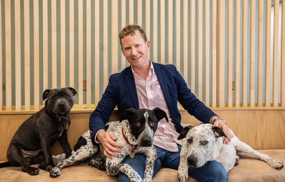 Jacaranda Finance CEO, Daniel Wessels, with his three dogs