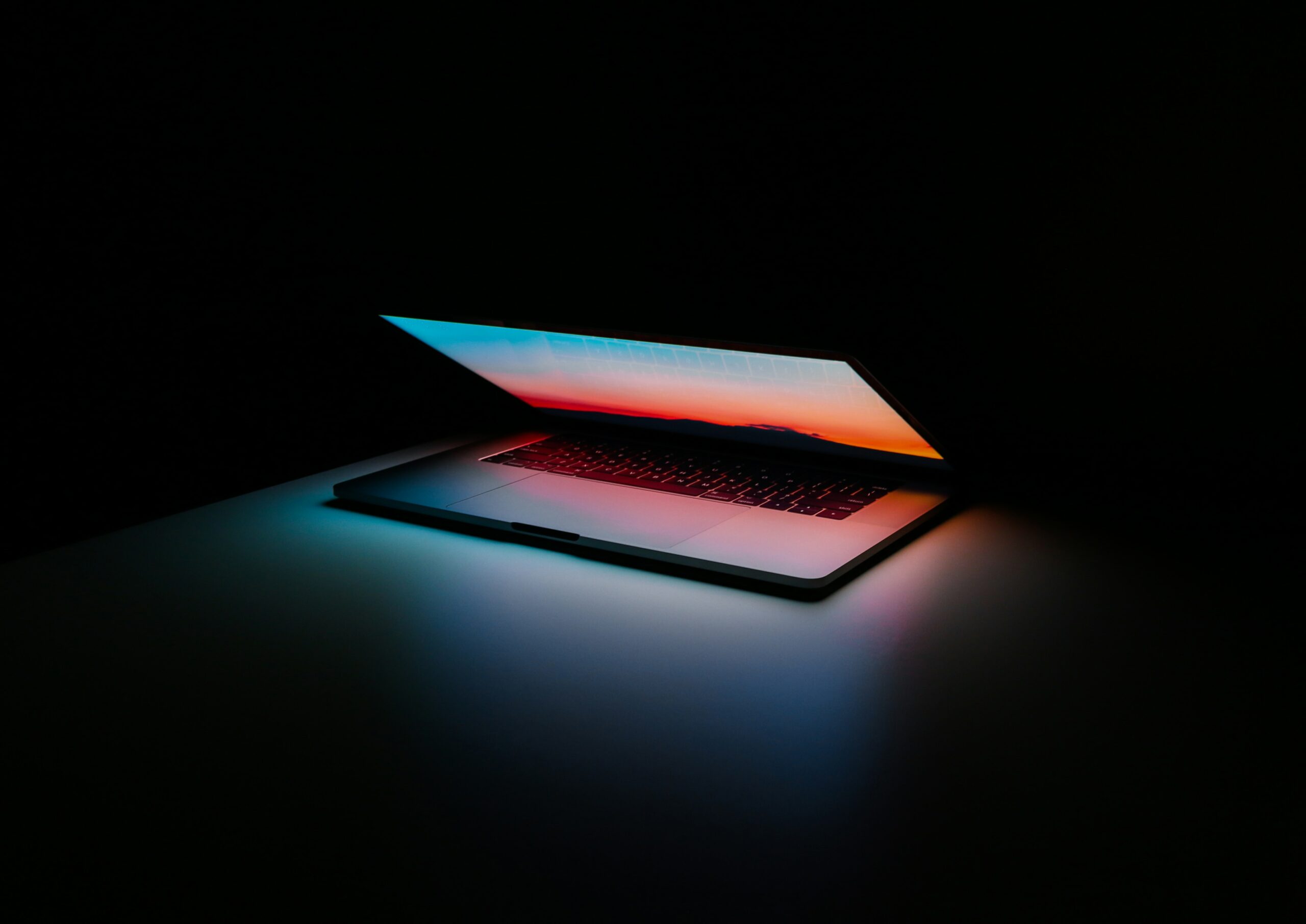 Dark photo of a laptop