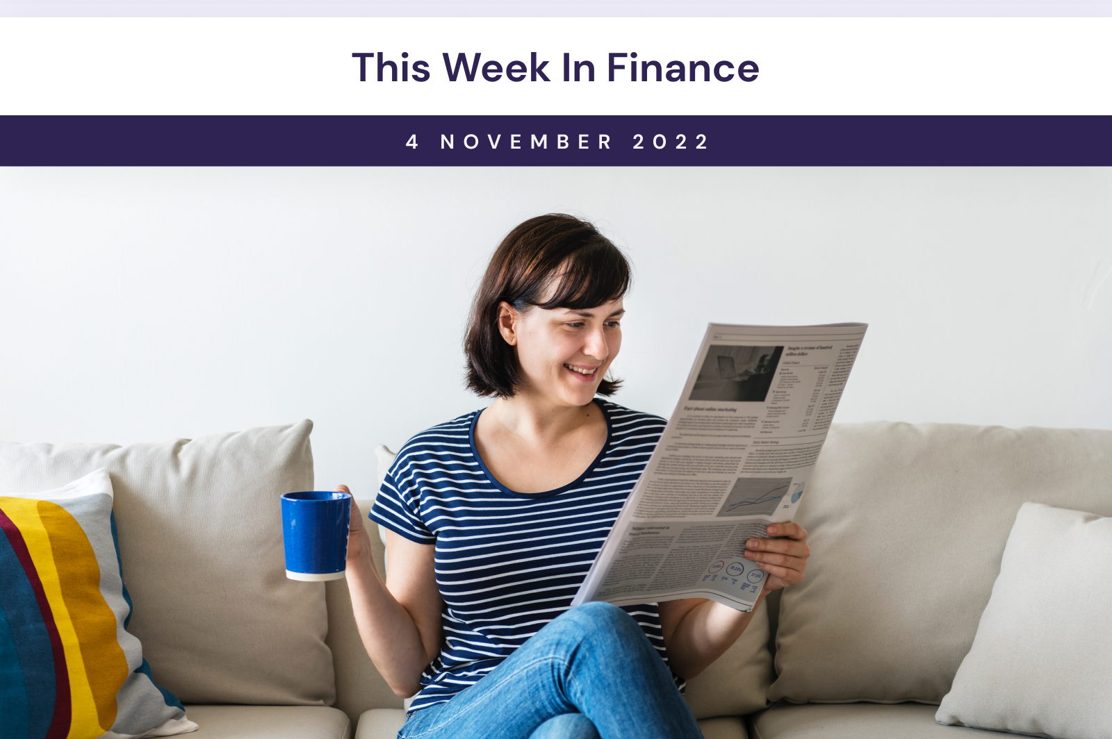 Woman reading weekly news