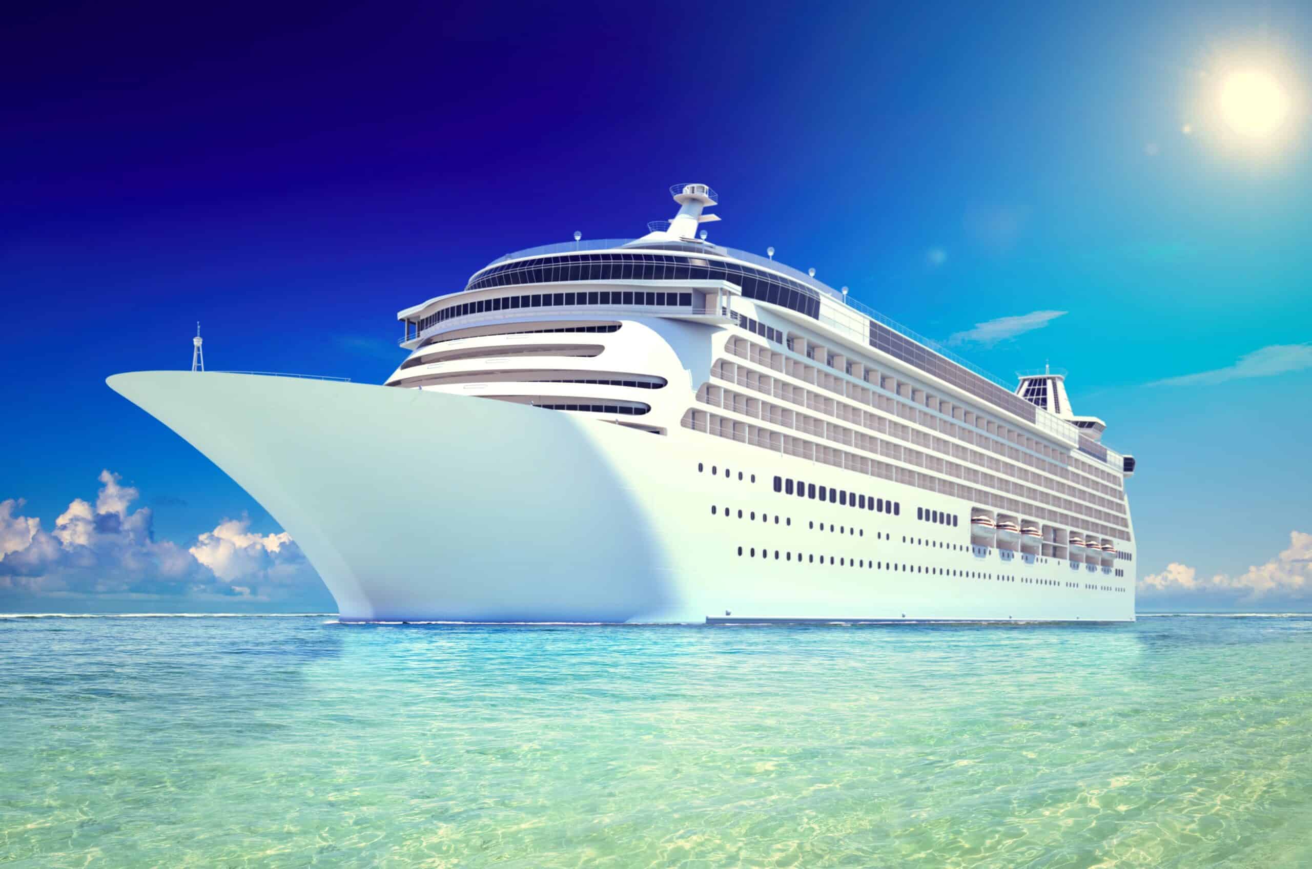 Cruise ship in tropical waters